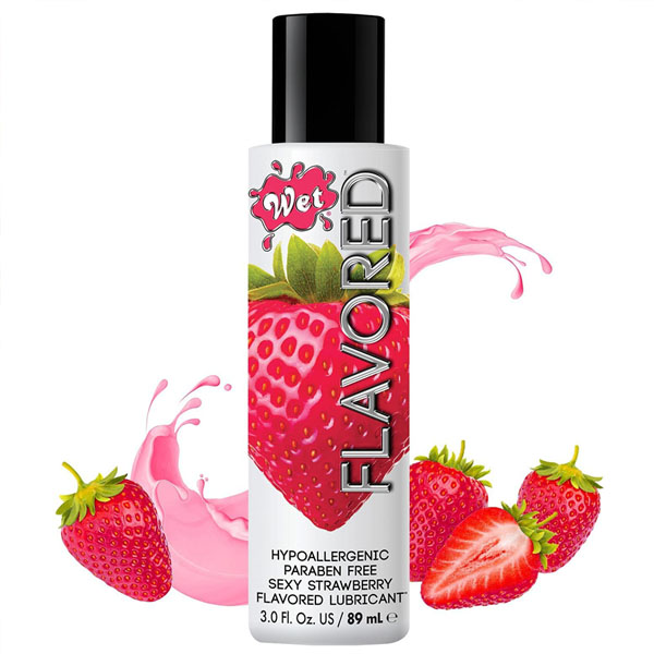 Bôi trơn và Oral sex hương dâu thơm ngọt Wet Flavored Strawberry 89ml